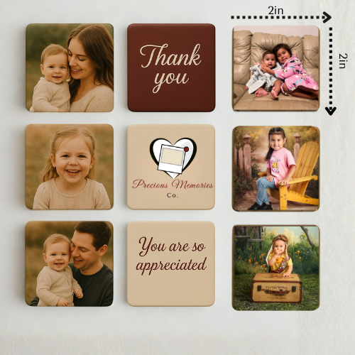 Custom Photo Magnet 2x2 – Personalized Fridge Magnet (Set of 9)